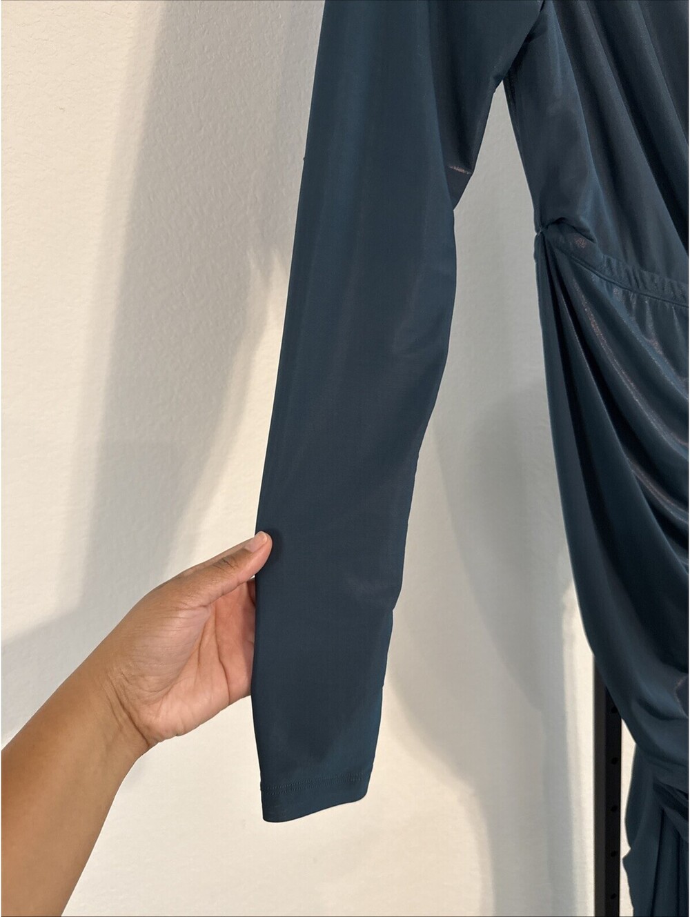 RONNY KOBO Sera Jersey Front Ruching Midi Dress Sz: LRG (flaw) - Picture 5 of 15